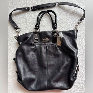Coach Vintage Y2K Madison Black Leather Julienne Tote w/ Silver Hardware (12935)
